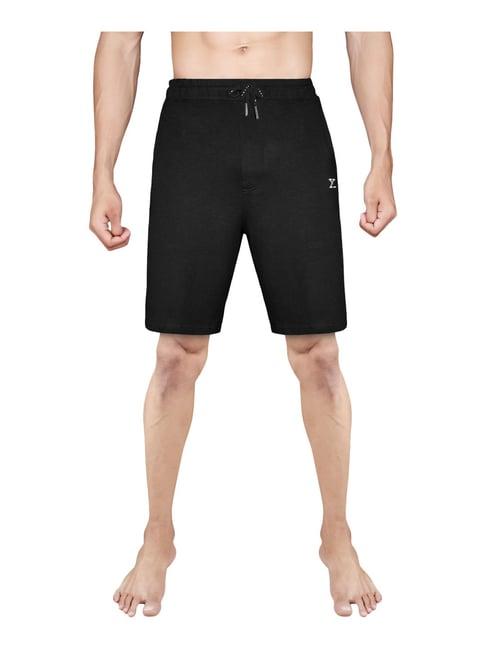 xyxx black cotton regular fit shorts