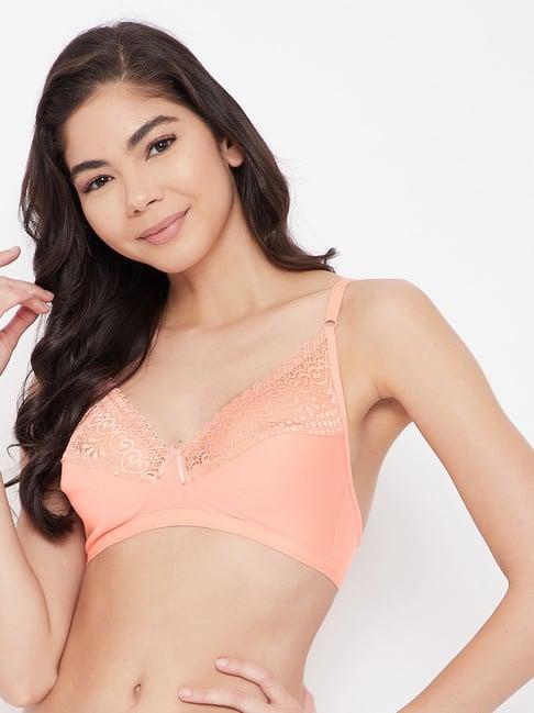 clovia peach non wired non padded full coverage bra