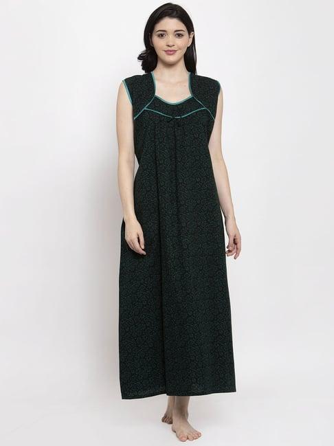 secret wish dark green printed nighty