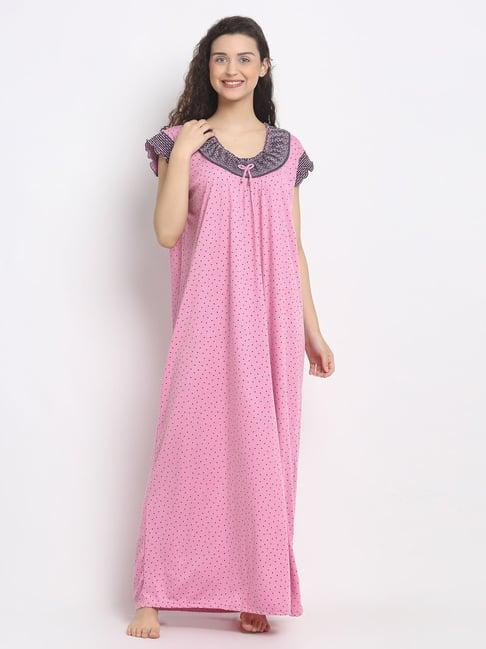 secret wish pink printed nighty