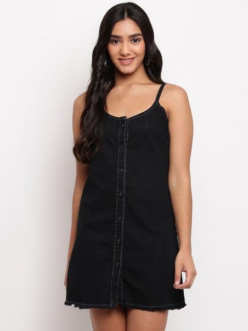 tales & stories black regular fit dress