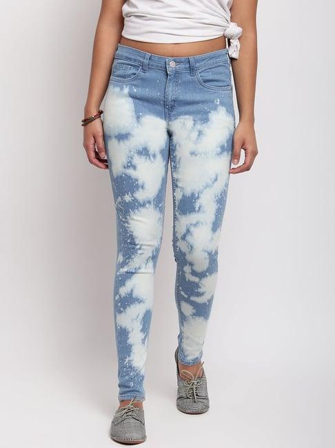 tales & stories blue printed jeans