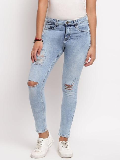 tales & stories blue distressed jeans