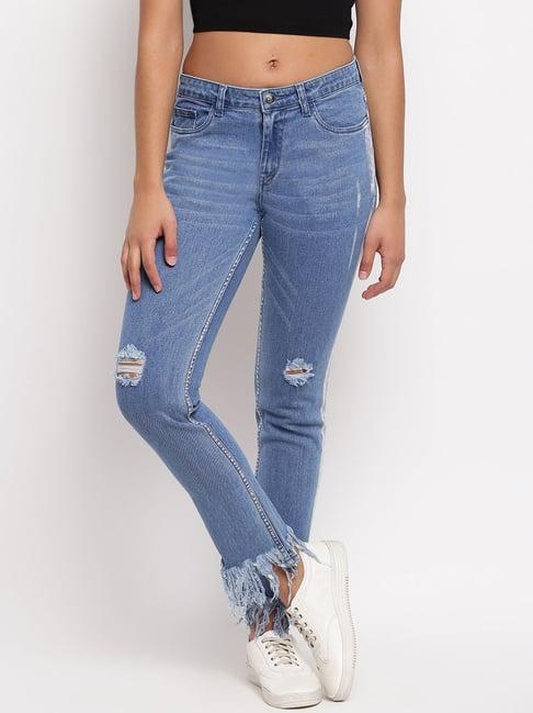 tales & stories blue distressed jeans