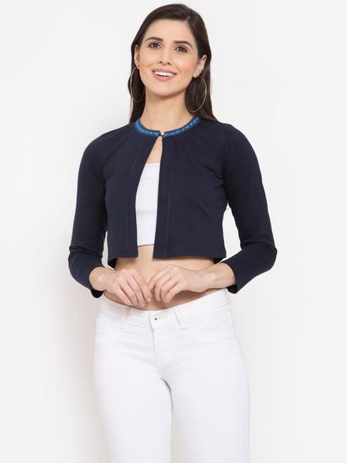 style quotient style quotient round neck crop shrug