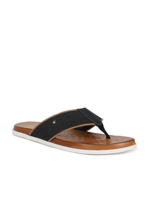 louis philippe men's black thong sandals