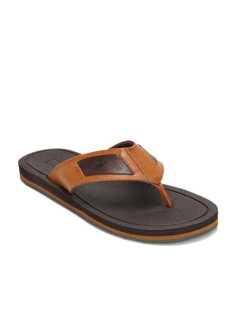 louis philippe men's tan & brown flip flops