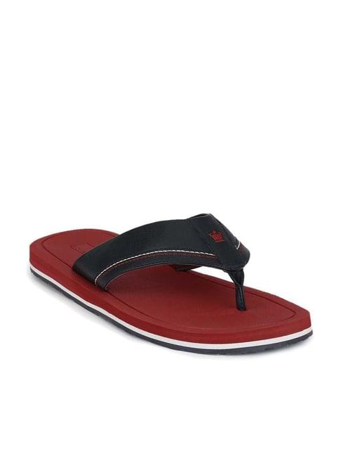 louis philippe men's navy & red flip flops