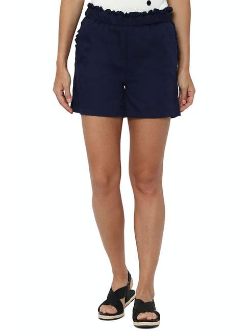 solly by allen solly navy regular fit shorts