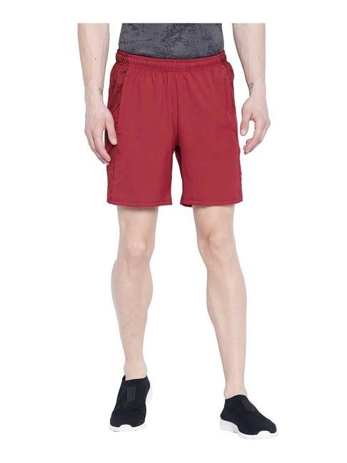 rock.it maroon regular fit solid shorts