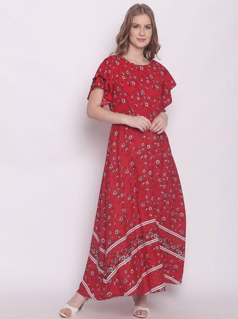 zink london red floral print dress