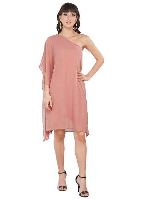 attic salt dark pink regular fit dress