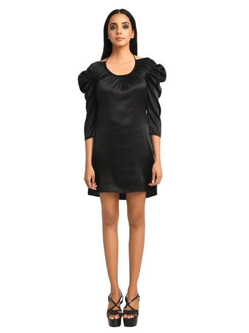 attic salt black regular fit dress