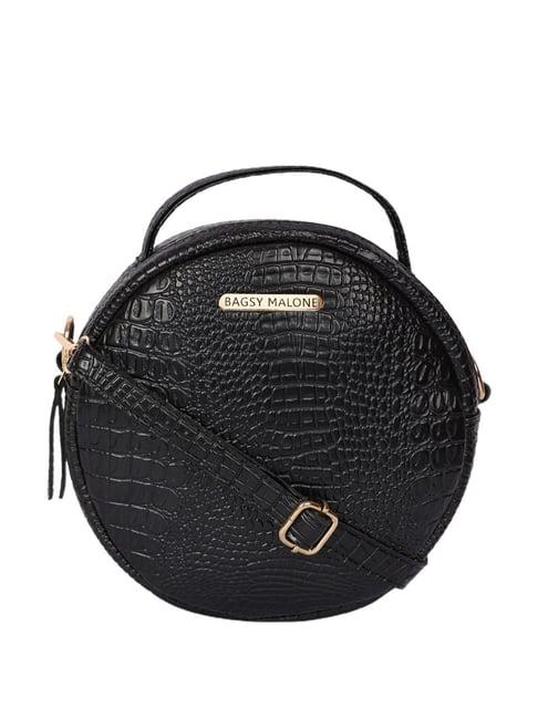 bagsy malone vegan black textured medium handbag