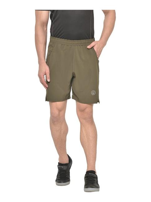 chkokko olive green regular fit sports shorts