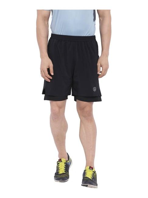 chkokko black regular fit sports shorts