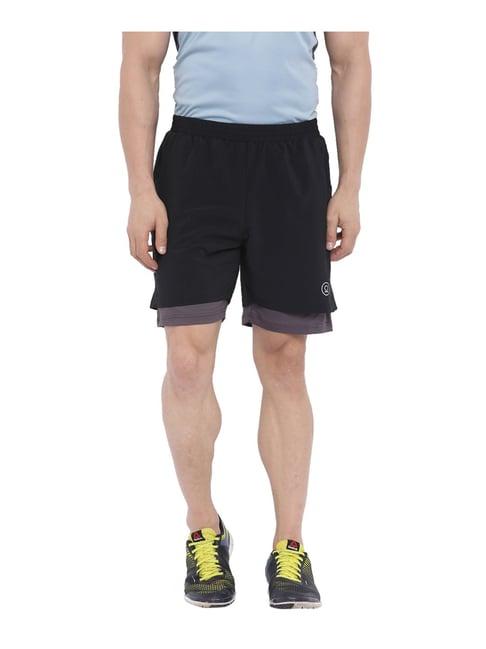 chkokko black regular fit sports shorts