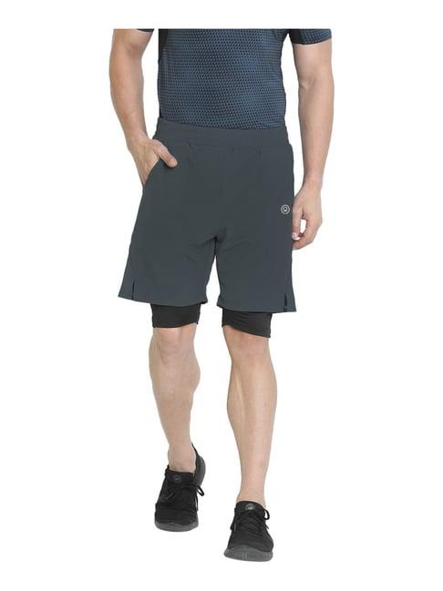 chkokko dark grey regular fit sports shorts