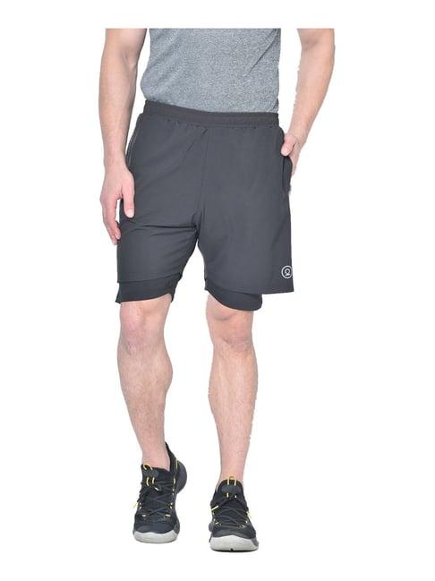 chkokko dark grey regular fit sports shorts