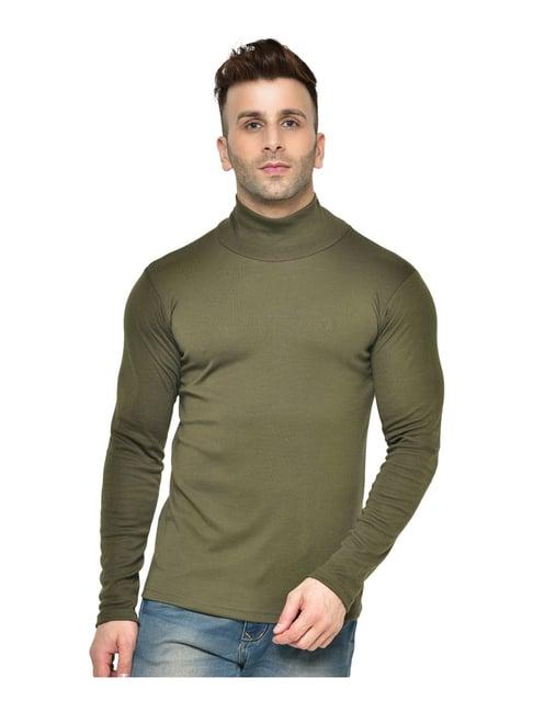 chkokko olive green regular fit t-shirt