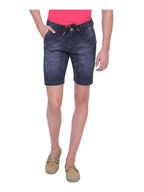 being human navy regular fit bermuda shorts