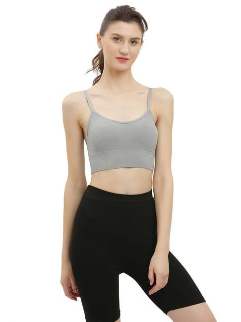 everdion grey non wired padded sports bra