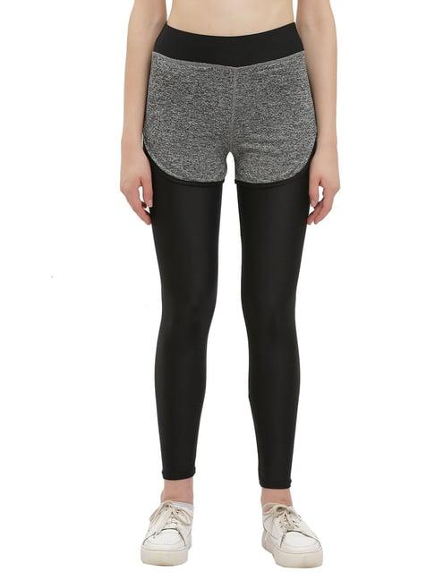 everdion black & grey textured slim fit tights