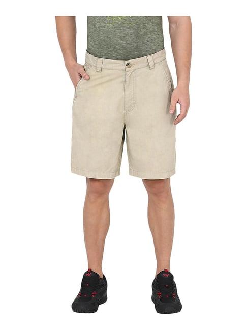 wildcraft light olive cotton regular fit shorts