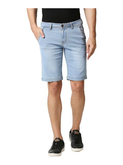 high star light blue denim shorts