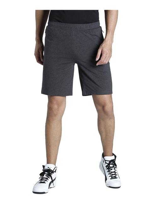 puma dark grey cotton regular fit sports shorts