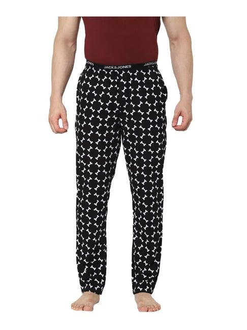 jack & jones black printed lounge pants