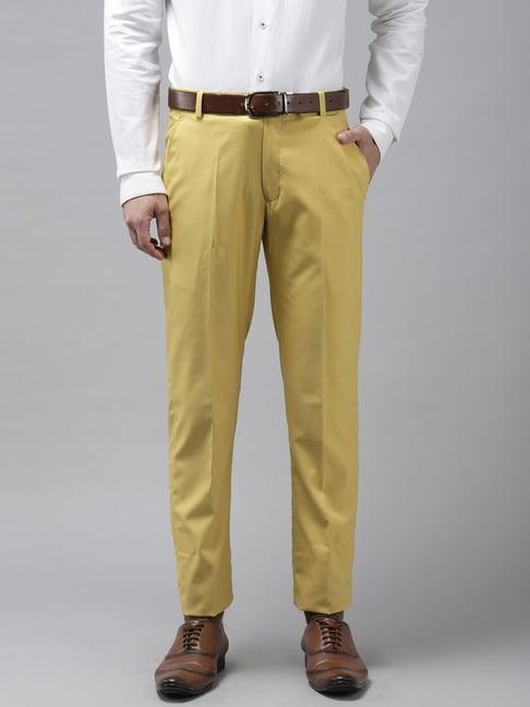 hangup yellow regular fit trousers