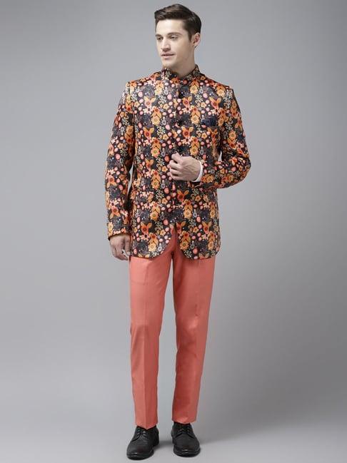 hangup multicolor regular fit floral print two piece suit