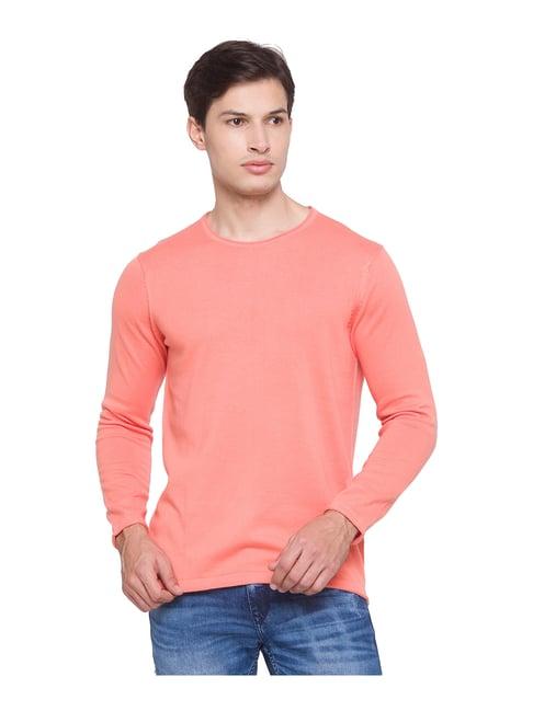 spykar coral round neck sweater