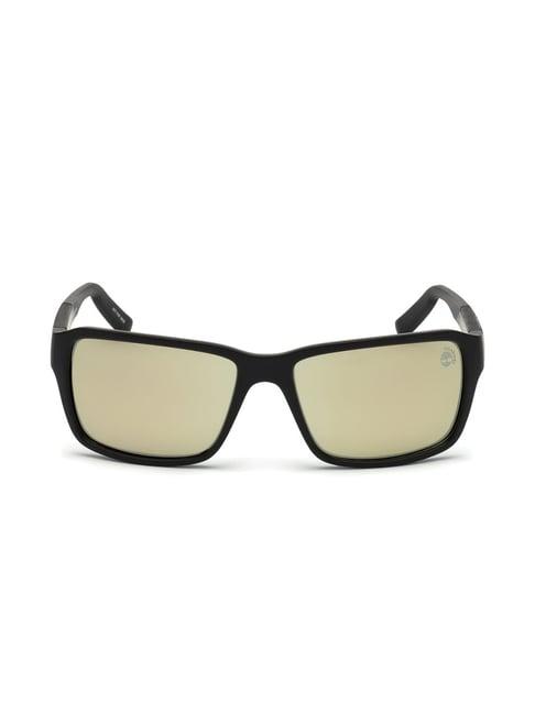 timberland brown rectangular sunglasses for men