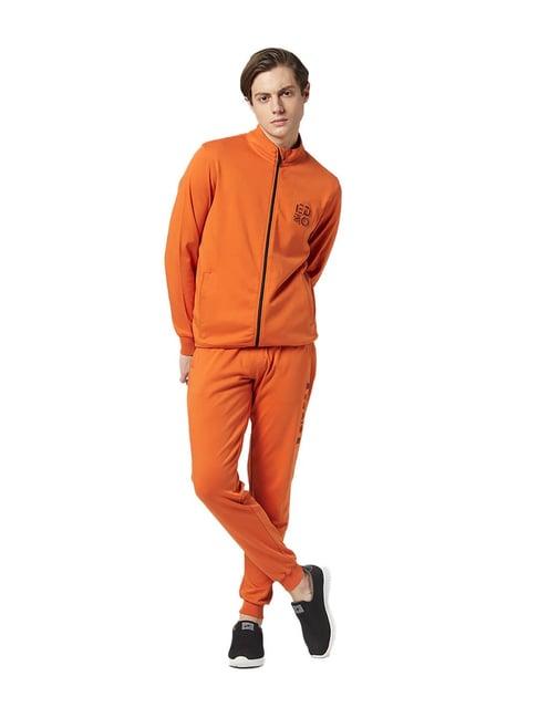 edrio orange regular fit tracksuit