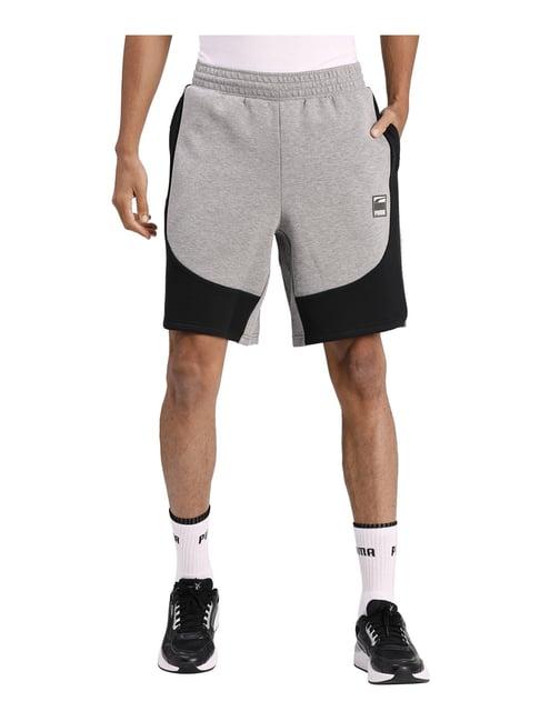 puma grey cotton regular fit sports shorts