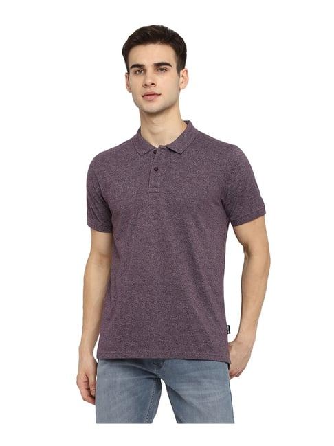 red chief dark purple slub polo t-shirt