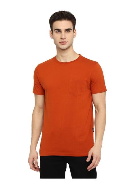 red chief dark orange regular fit t-shirt