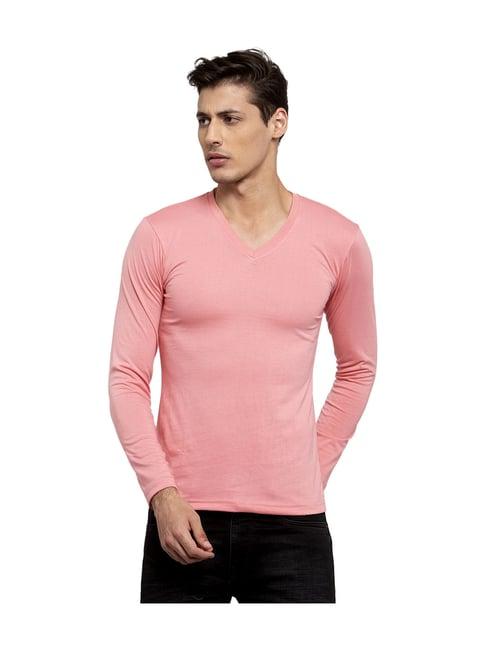 friskers coral solid cotton full sleeves t-shirt