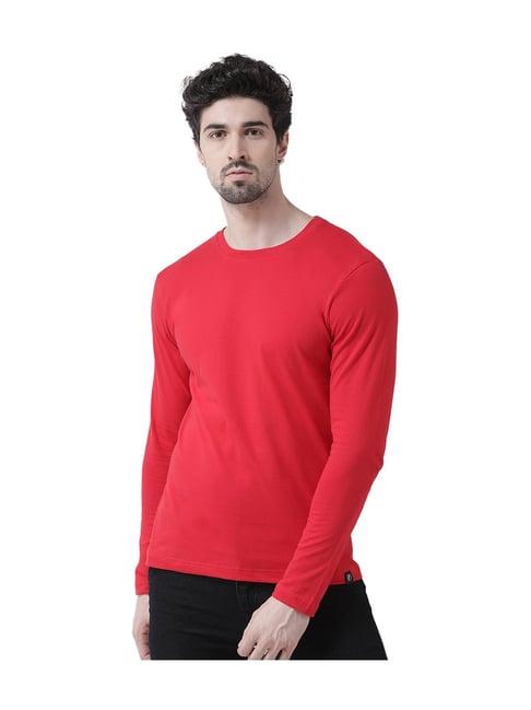 friskers red solid cotton t-shirt