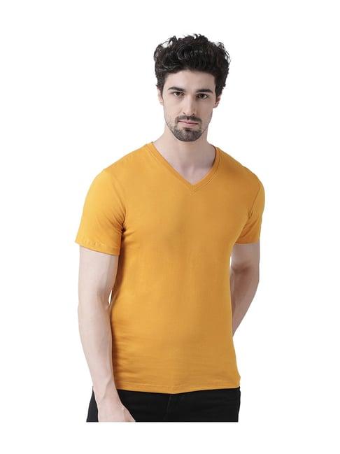 friskers mustard cotton short sleeves t-shirt