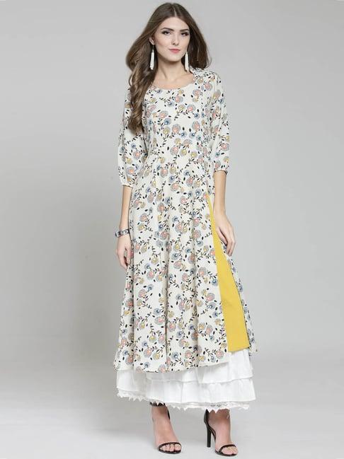 sera cream floral print kurta