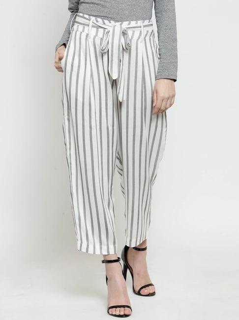 sera white striped trousers