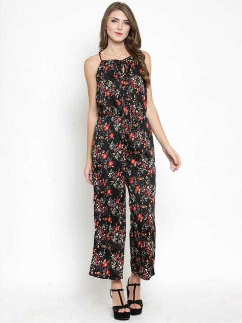 sera black floral print jumpsuit