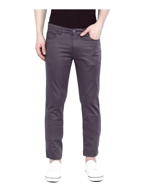 giordano dark grey cotton regular fit chinos