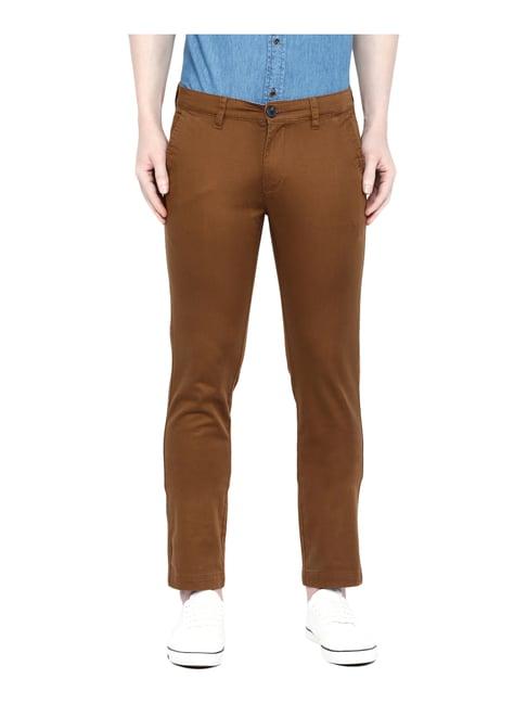 giordano tan cotton regular fit chinos