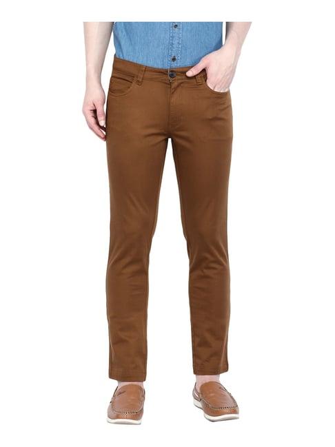 giordano tan cotton regular fit chinos