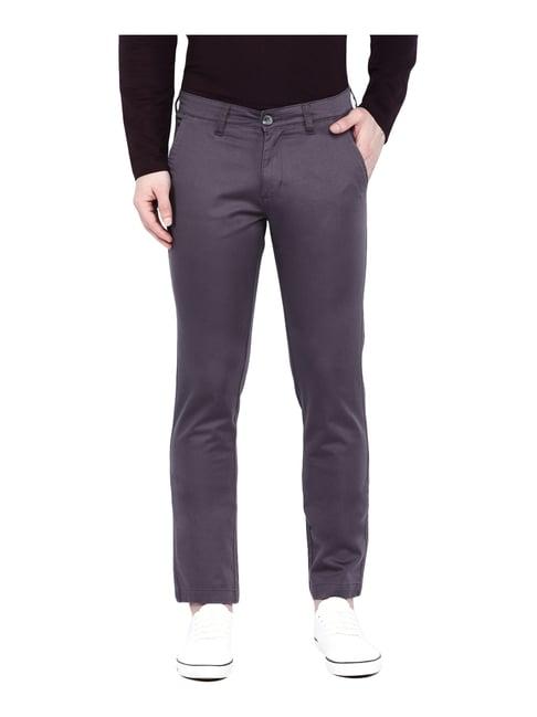 giordano grey cotton regular fit chinos