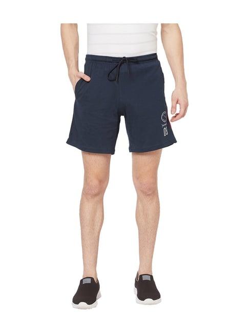 octave indigo regular fit cotton shorts